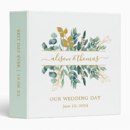 Elegant Gold Eucalyptus Greenery Wedding Binder