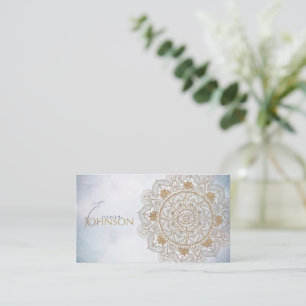 Elegant Gold Eye Sun Moon Mandala Design Business Card