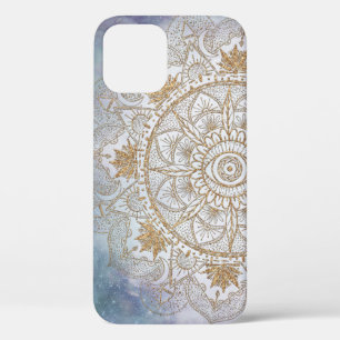 Elegant Gold Eye Sun Moon Mandala Design iPhone 12 Case