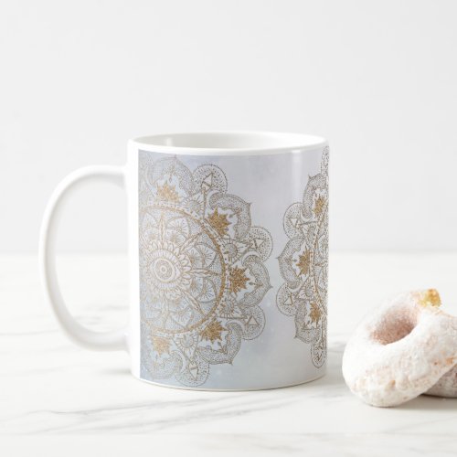 Elegant Gold Eye Sun Moon Mandala Design Coffee Mug