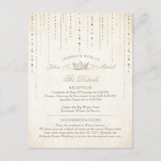 Elegant Gold Fairytale Crown Enclosure Card