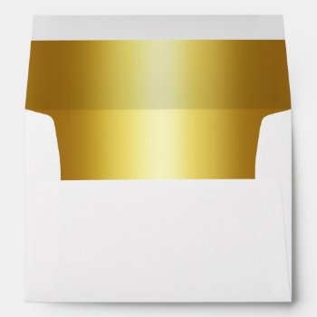 Elegant Gold Faux Metallic Foil Interior A7 Envelope by glamprettyweddings at Zazzle