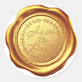 Elegant Gold Faux Wax Seal "Save the Date" Wedding