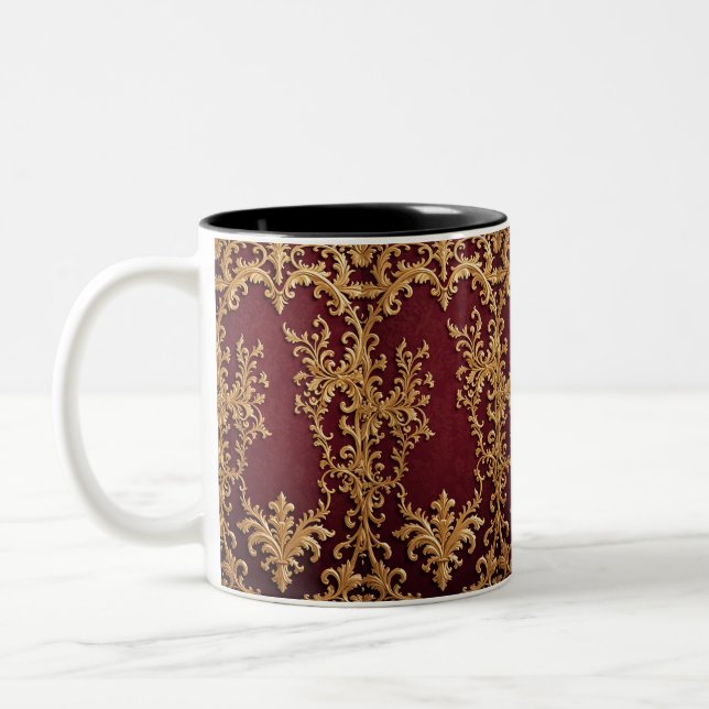 Elegant Gold Filigree Coffee Mug (Left)
