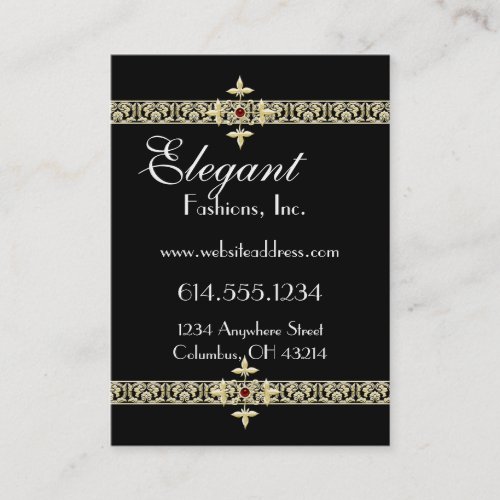 Elegant Gold Filigree Trim Business Cards
