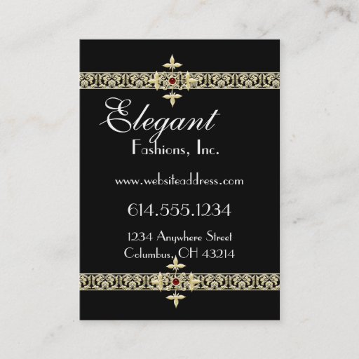 Customizable Elegant Gold Filigree Trim Business Cards