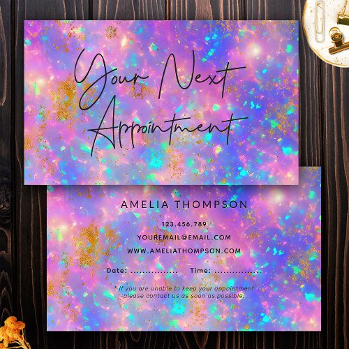 Elegant Gold Fire Opal Stone Appointment Card