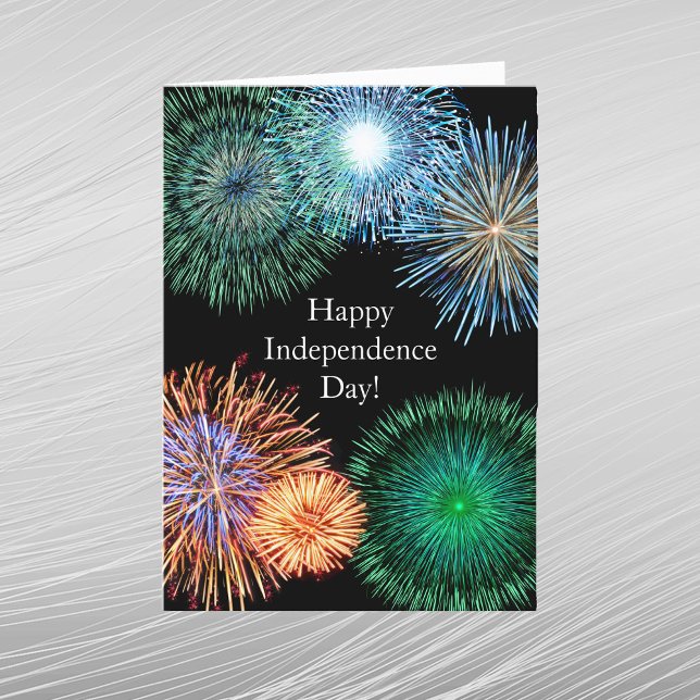 Elegant Gold Fireworks Graphic Independence Day Holiday Card (Creator Uploaded)