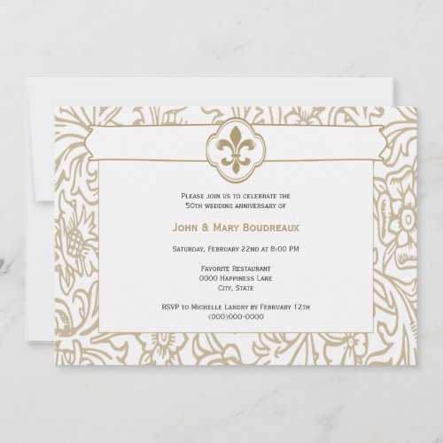 Elegant Gold Fleur de Lis Event Invitations