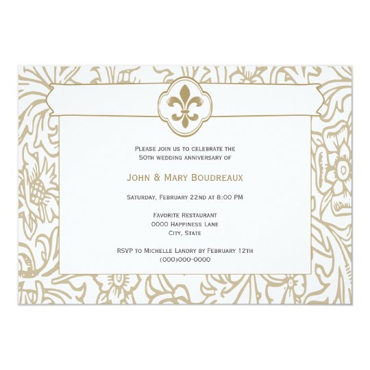 elegant gold fleur de lis event invitations zazzle com