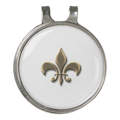 Elegant Gold Fleur de Lis French Vintage Golf Hat Clip