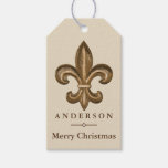 Elegant Gold Fleur de Lis &amp; Taupe | Personalized Gift Tags