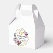Elegant Gold Floral 10 Year Anniversary