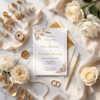 Elegant Gold Floral 50th Wedding Anniversary