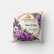 Elegant Gold Floral 5 Year Anniversary