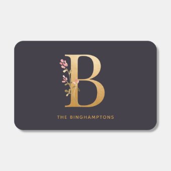 Elegant Gold Floral B Monogram Chic Personalized Matchboxes | Zazzle