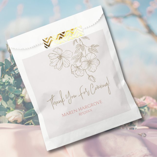Elegant Gold Floral Bridal Shower Thank You Favor Bag (Elegant Gold Floral Bridal Shower Thank You Favor Bag
)