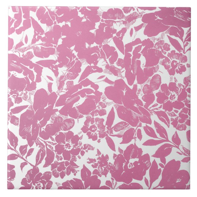 Elegant Gold Floral Design With Bold Black Ceramic Tile (Front)