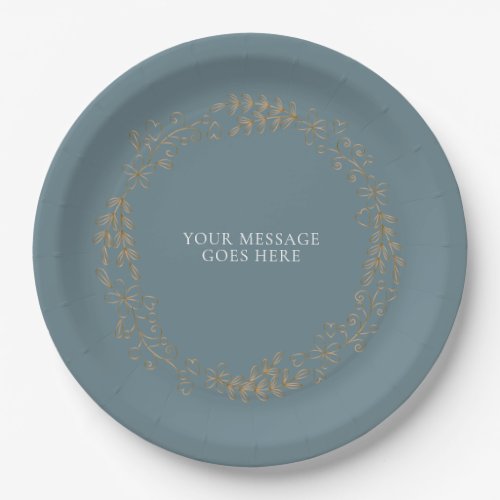 Elegant Gold Floral Garland Paper Plates