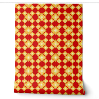 Elegant Gold Floral Geometric Seamless Pattern on  Wallpaper