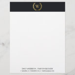 ELEGANT GOLD FLORAL LAUREL WREATH INITIAL MONOGRAM LETTERHEAD<br><div class="desc">If you need any further customisation please feel free to message me on yellowfebstudio@gmail.com.</div>