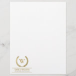 ELEGANT GOLD FLORAL LAUREL WREATH INITIAL MONOGRAM LETTERHEAD<br><div class="desc">If you need any further customisation please feel free to message me on yellowfebstudio@gmail.com.</div>