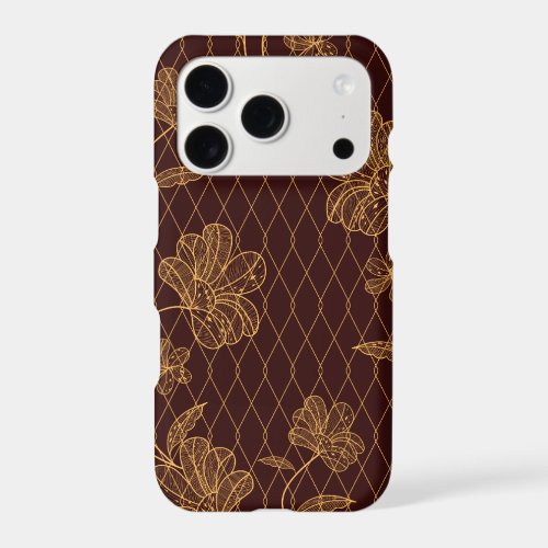 Elegant Gold Floral Line Art Phone Case – Luxury B