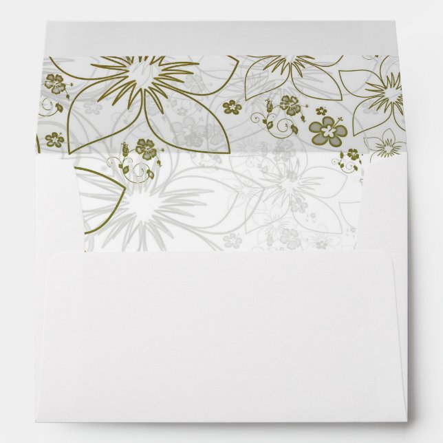 Elegant Gold Floral Lined Envelope (Back (Bottom))