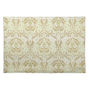 Elegant Gold Floral Pattern Cloth Placemat