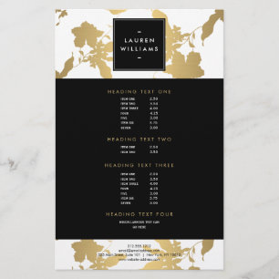 Elegant Gold Floral Pattern on White II Flyer