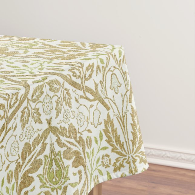Elegant Gold Floral Pattern Tablecloth (In Situ)