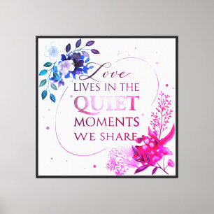 Elegant Gold Floral Quote Art Canvas Print