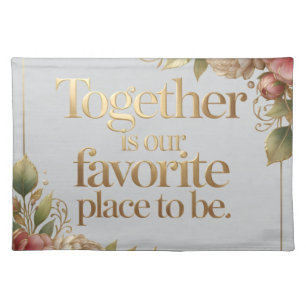 Elegant Gold Floral Typography – Cloth Placemat