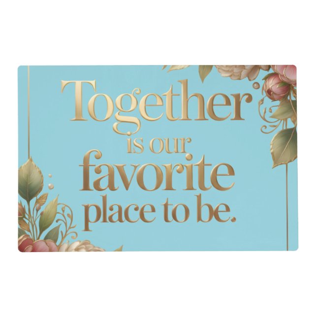 Elegant Gold Floral Typography – Placemat (Front)