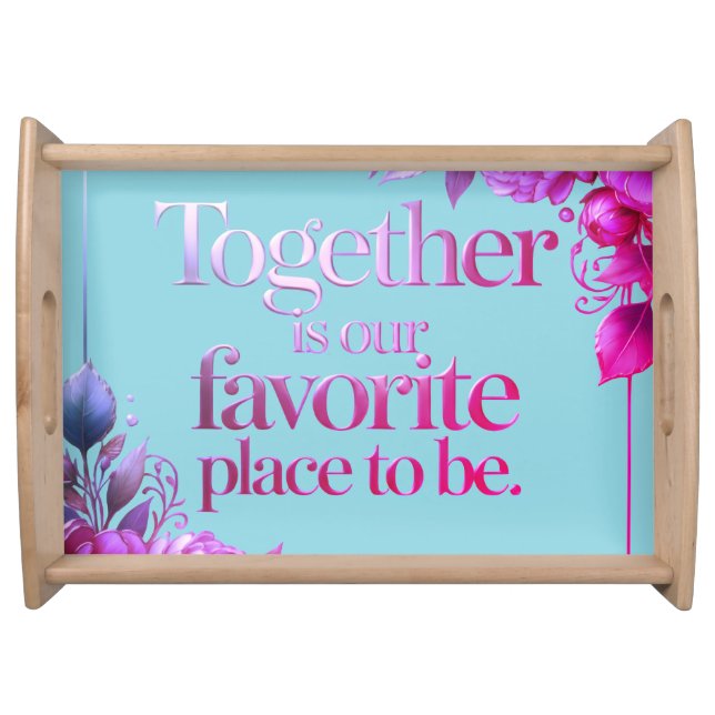 Elegant Gold Floral Typography – Serving Tray (Front)