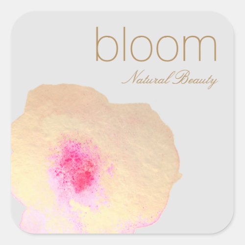 Elegant Gold Floral Watercolor Flower Square Sticker