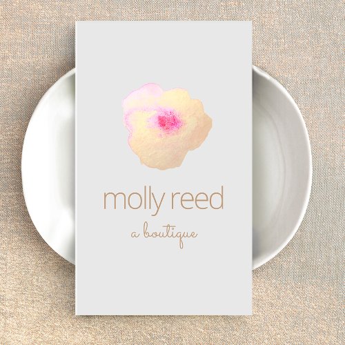 Elegant  Gold Floral Watercolor Salon Spa Business Card