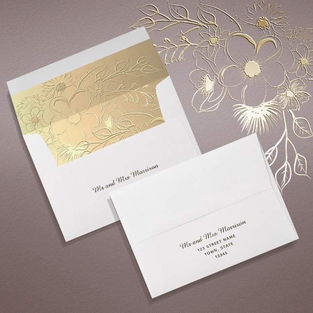 Elegant Gold Floral Wedding Envelope (Creator Uploaded)