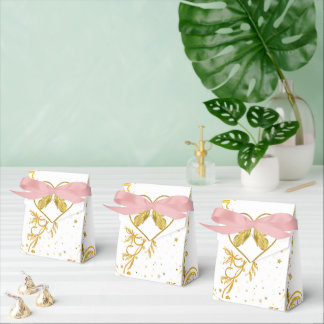 Elegant Gold Floral Wedding Favor Box witFavor Box
