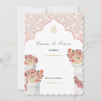 Elegant Gold Floral Wedding Invitation
