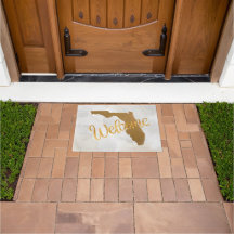 Elegant Gold Florida State Map Welcome