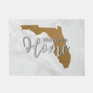 Elegant Gold Florida State Map Welcome Home Doormat