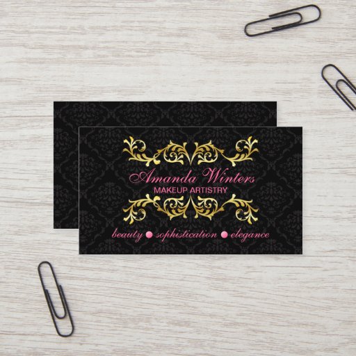 Customizable Elegant Makeup Artist Business Cards