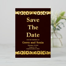 Elegant Gold Flourish Wedding Foil Save The Date 