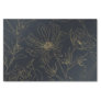 Elegant Gold Flowers outlines Blue gradient design Tissue Paper