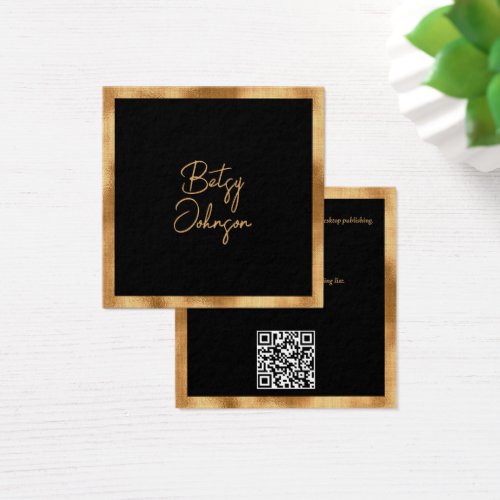 Elegant Gold Foil and Black Business Card