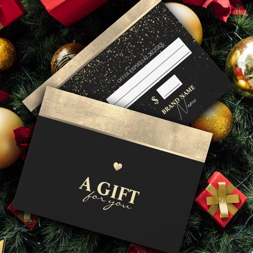  Elegant Gold Foil and Black Gift Certificate