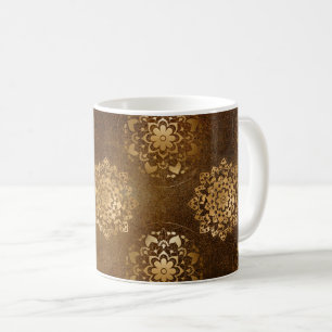 Elegant Gold Foil and Black Indian Mandala Coffee Mug