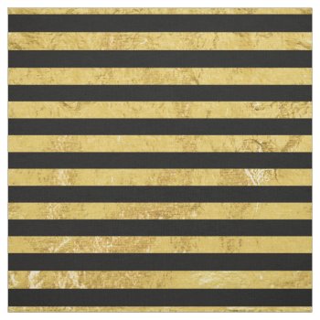 Elegant Gold Foil And Black Stripe Pattern Fabric by allpattern at Zazzle