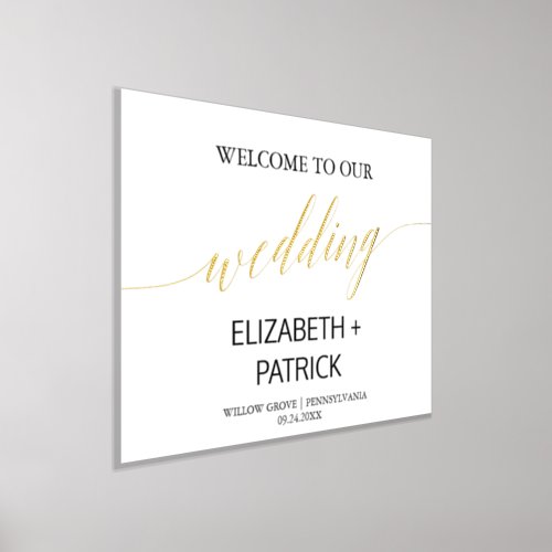 Elegant Gold Foil and Black Wedding Welcome Foil Prints